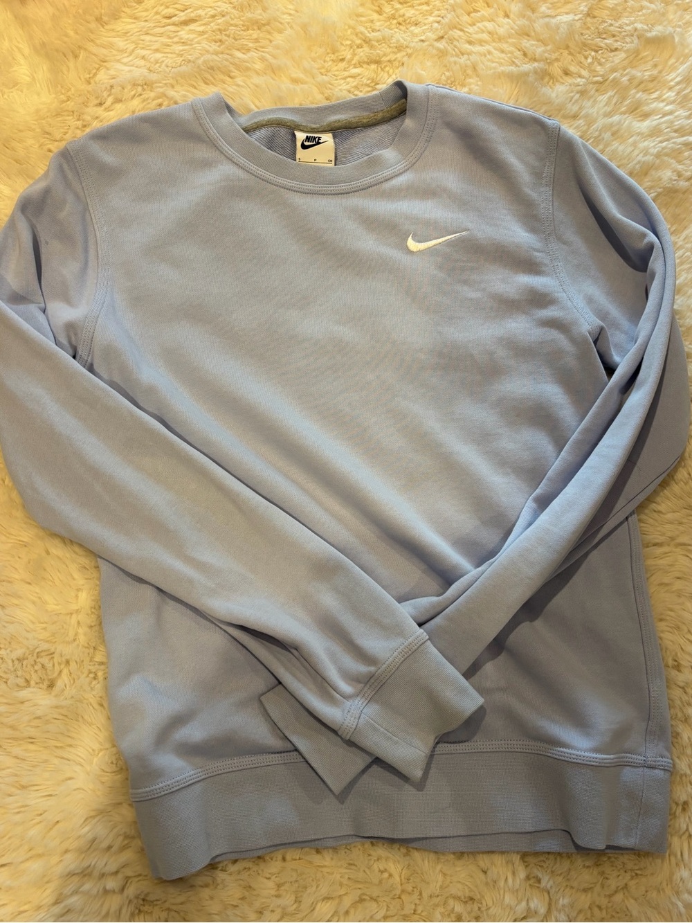 Nike Light Blue Crewneck Sweatshirt with White Swoosh